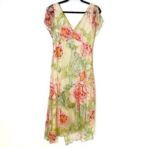 Vintage AGB Womens Y2K Babydoll Fairy Midi Dress Size 8 Ethereal Cottagecore